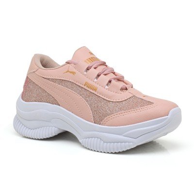 Tênis Puma Feminino Plataforma Nude Gliter